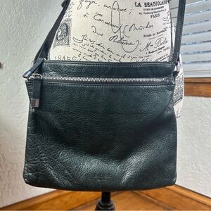 Margot | Black Leather Accordion Crossbody Bag